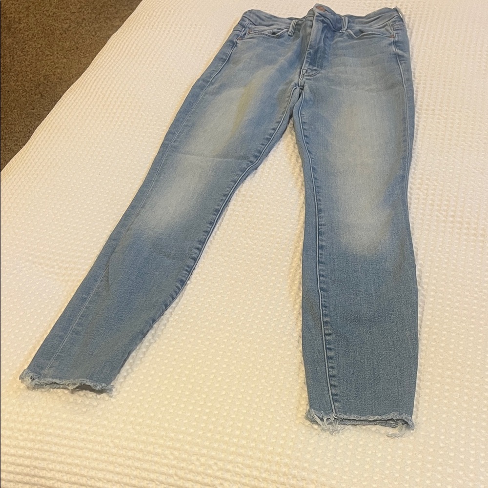 MOTHER Waisted Looker Ankle Fray Jeans